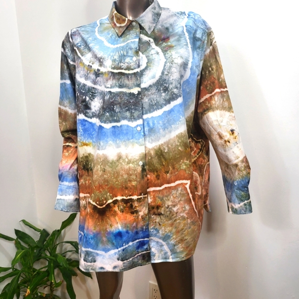 Tiedye button-down shirt